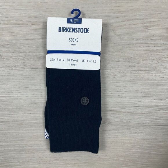 Birkenstock Cotton Sole Socks Mens 12-14 Dark Navy Blue - Picture 1 of 3